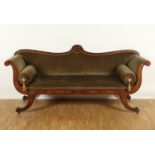 SOFA, Mahagoni, Messingeinlagen,