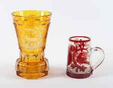 RANFTBECHER MIT JAGDMOTIVEN, Glas,