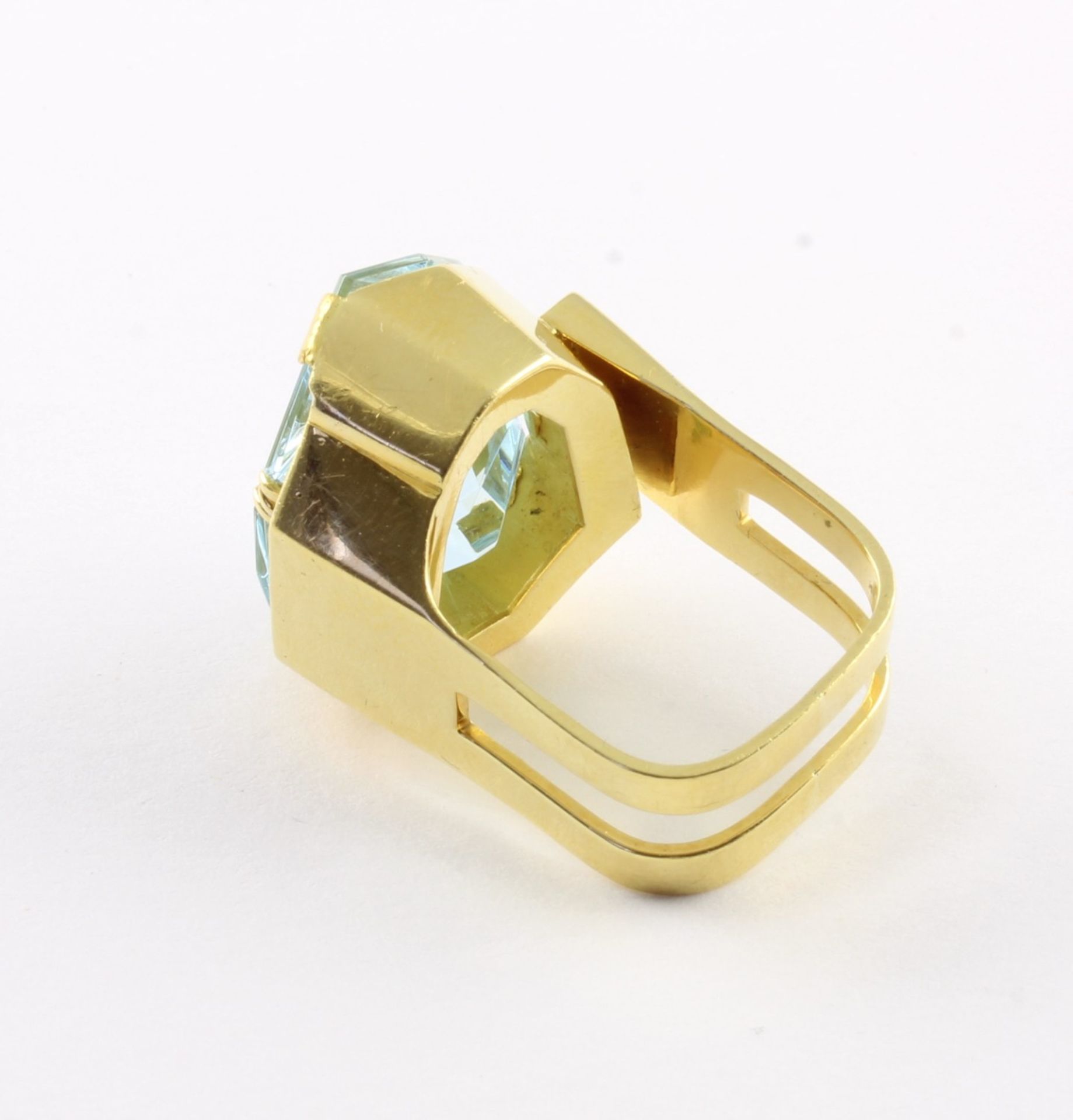 AQUAMARIN-RING, 750/ooo Gelbgold, - Image 3 of 3