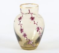 KLEINE VASE, farbloses Glas,