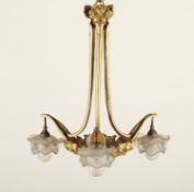 ART-DECO-DECKENLAMPE, Metall,