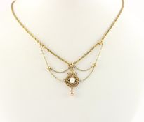 BIEDERMEIER-COLLIER, 585/ooo Gelbgold,