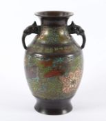 VASE, Bronze, braun patiniert,