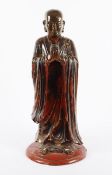 BUDDHISTISCHE FIGUR, Holz mit