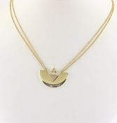 COLLIER, 585/ooo Gelbgold, besetzt mit