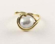 BAROCKPERL-RING, 585/ooo Gelbgold,