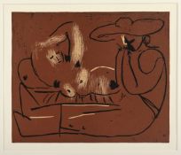 PICASSO, Pablo, "Reclining woman and a