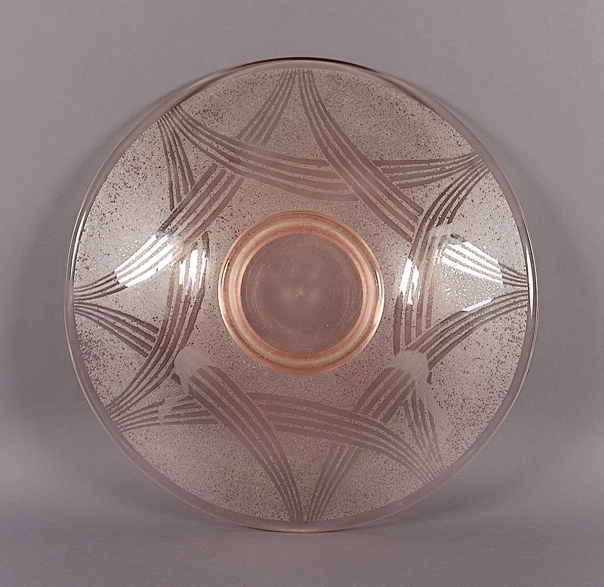 ART-DECO-SCHALE, roséfarben getöntes - Image 2 of 2