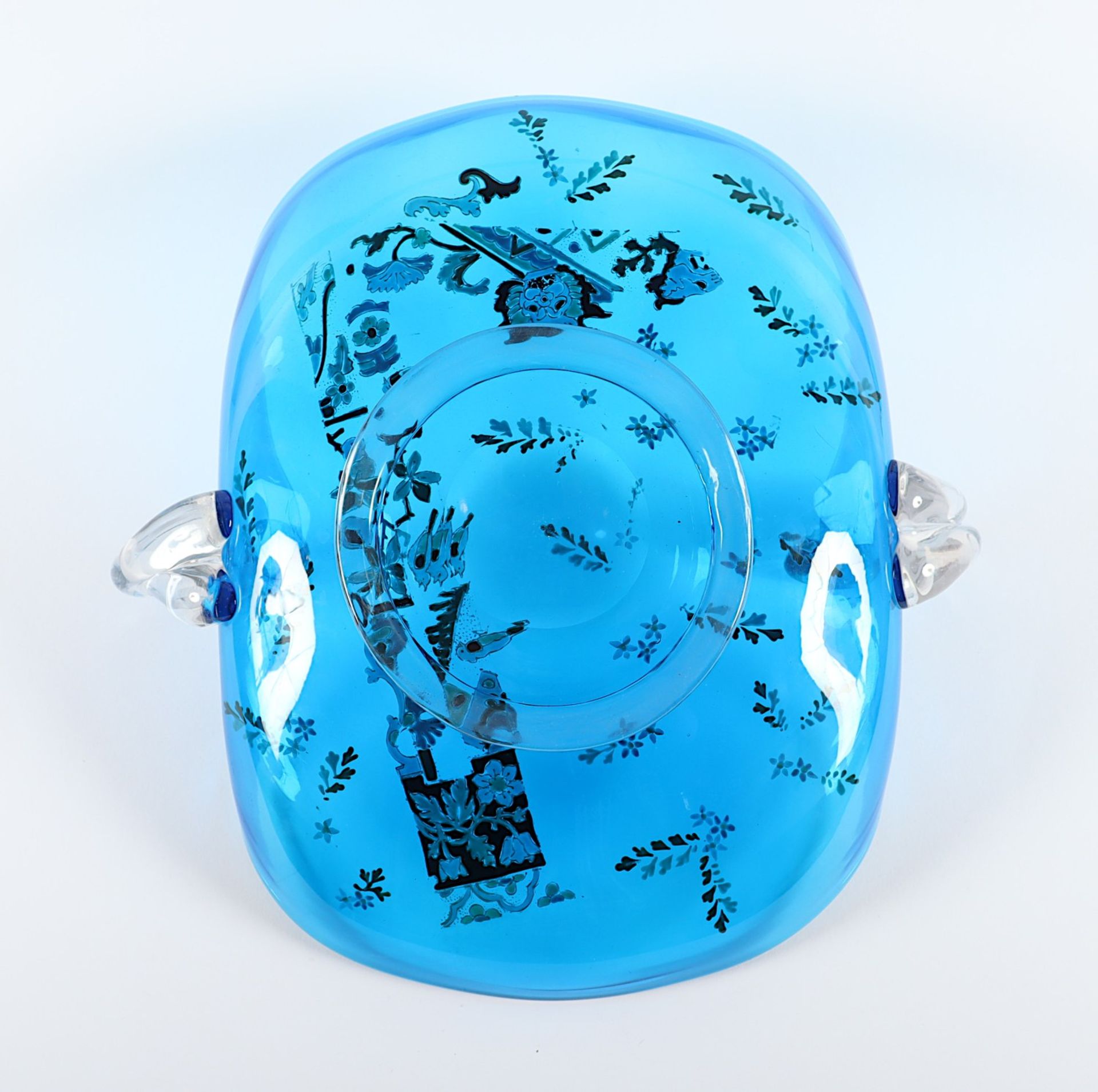 HENKELSCHALE, blaues Glas, seitlich - Bild 3 aus 3