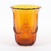 VASE "OLYMPIC", amberfarbenes Glas, H