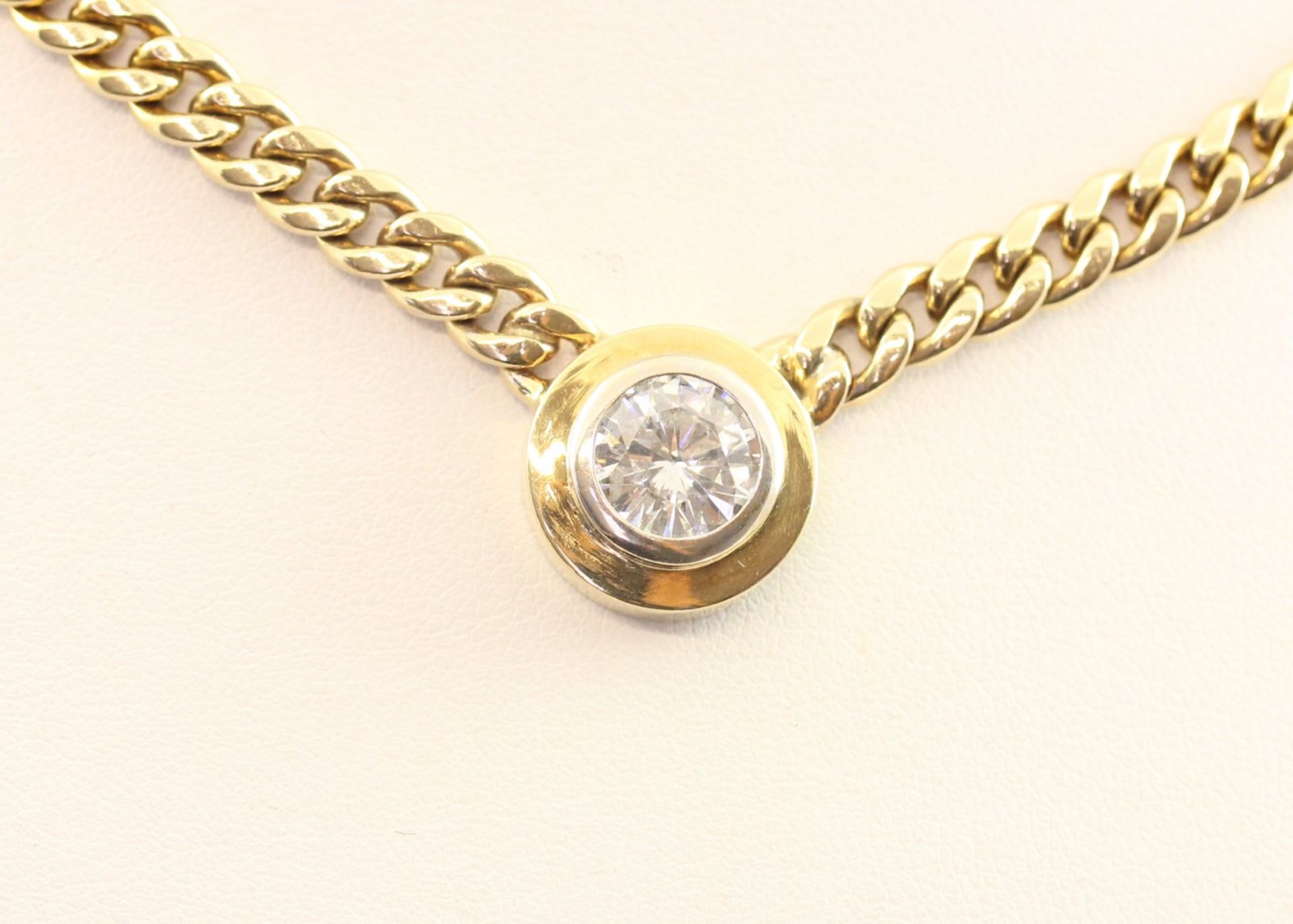 BRILLANT-COLLIER, 585/ooo Gelbgold und - Bild 2 aus 3