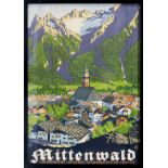 Plakate - Mittenwald - Henel, E. H., - "Mittenwald. Der hochalpine Luftkurort in