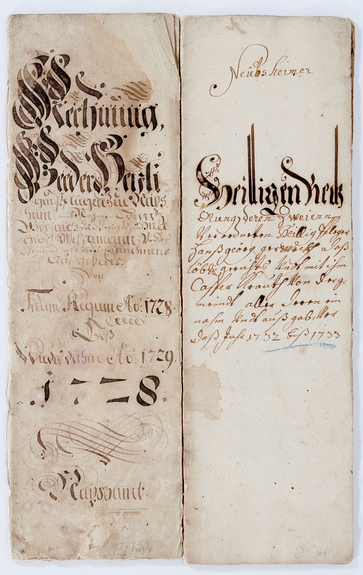 Neibsheim  Heiligenrechungen - 3 Handschriften auf Papier.