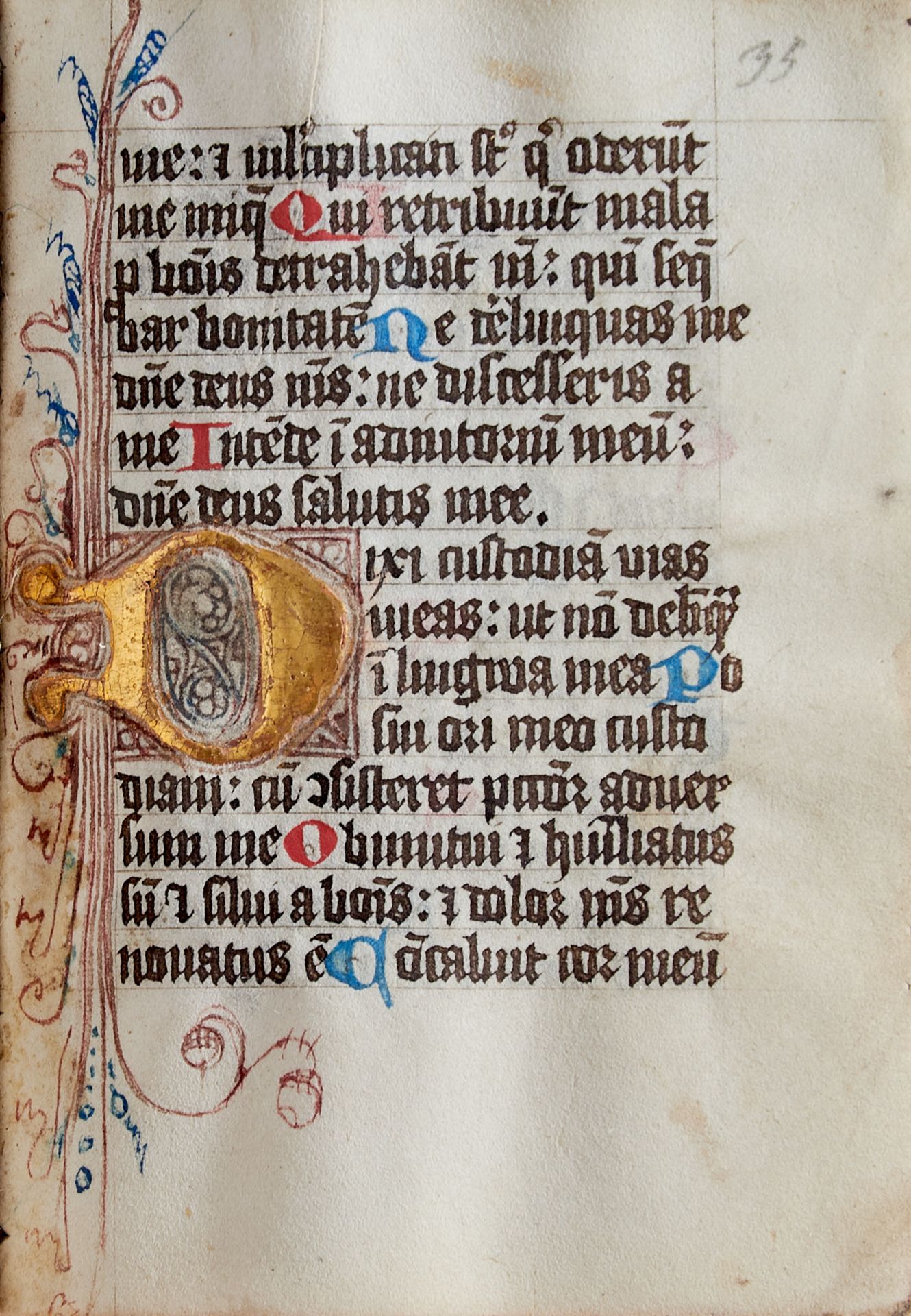 Psalter - Lateinische Handschrift auf Pergament.