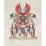  - Heraldik - 15 Wappenentwürfe auf kräftigem Papier,