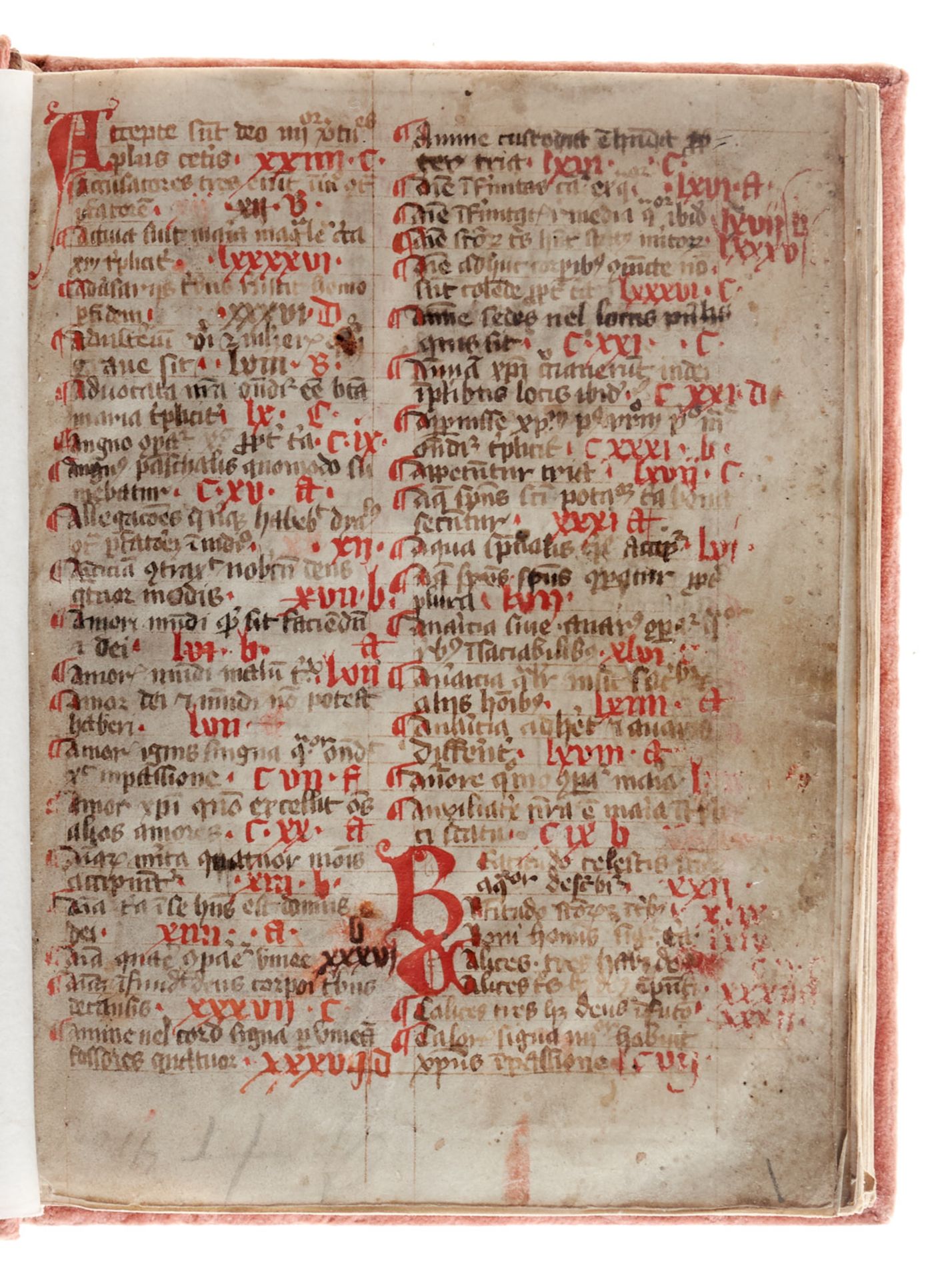 Es fehlen das letzte Bl. des Registers, fol. 99, 107 und 133; zwischen fol. 34 und 35 wurde