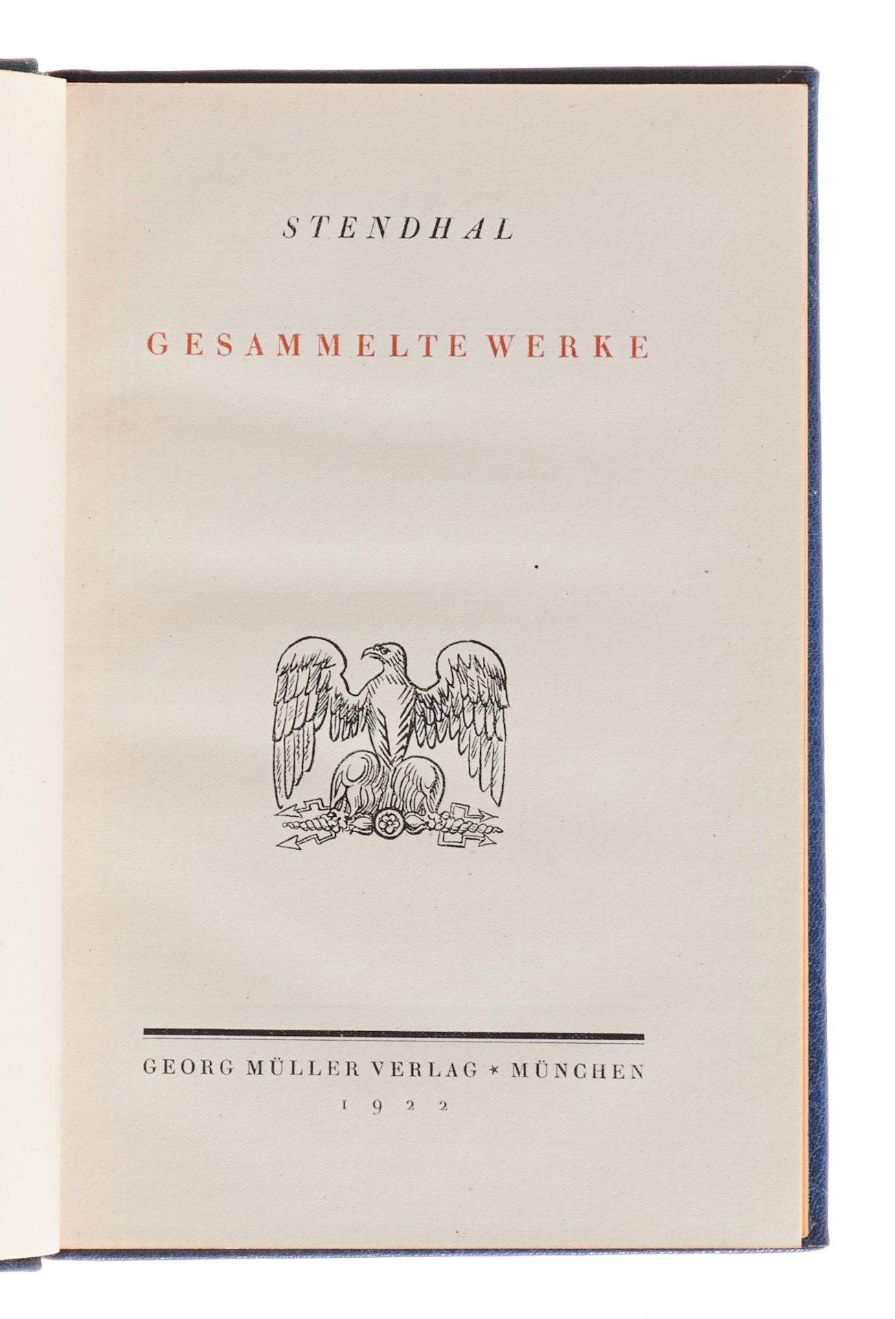 Einbände - 10 hellblaue Ziegenlederbände mit goldgeprägter Deckelvignette, - Bild 2 aus 2