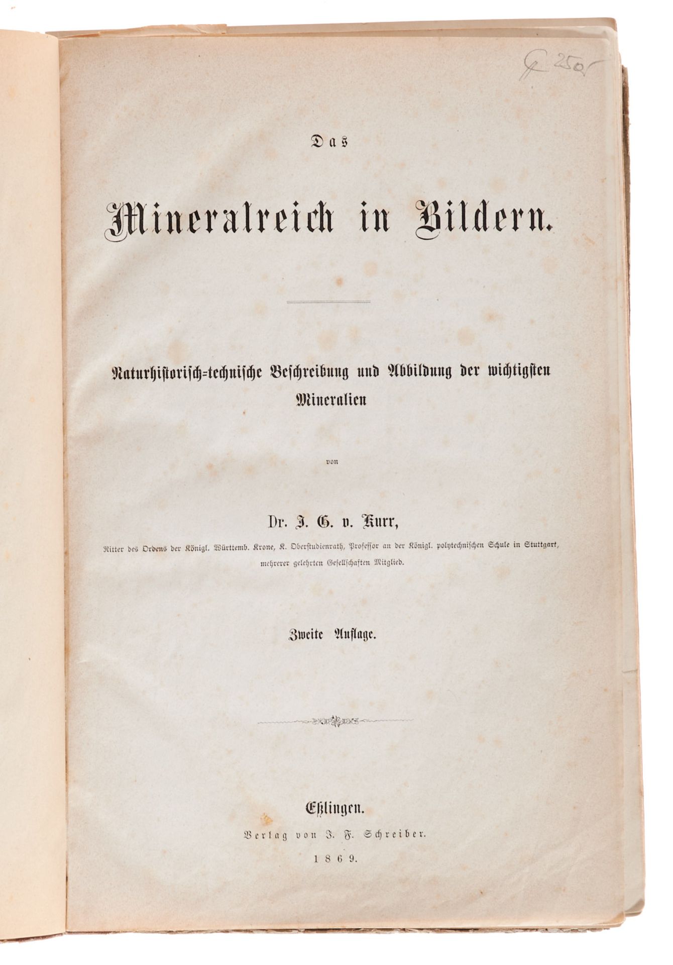 Geologie und Mineralogie - Konvolut - 7 Werke in 11 Bdn. 1806-1922. Verschied. Formate. - Bild 4 aus 4