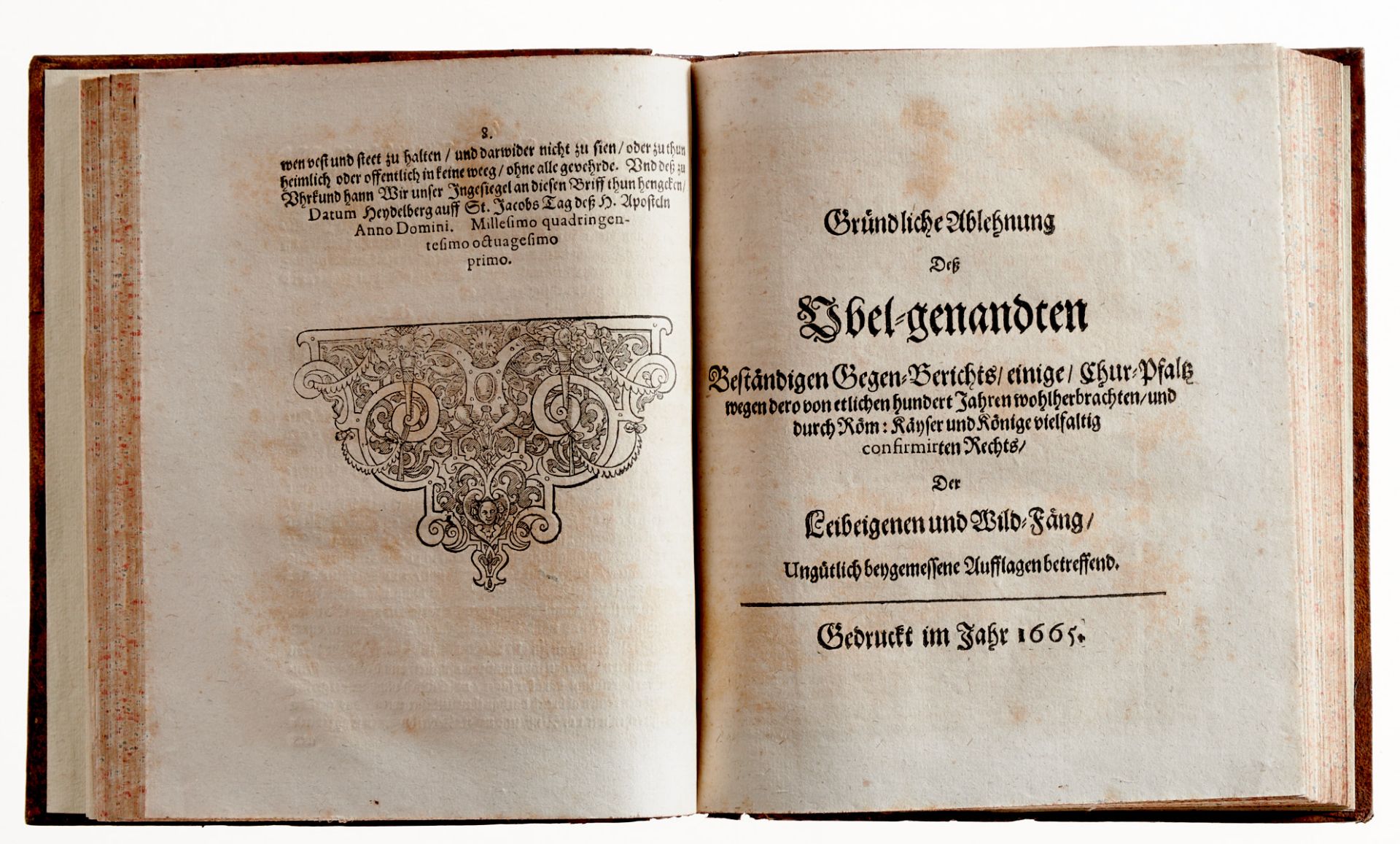 Vorsätze erneuert, anfangs mit einzelnen kleinen Wurmspuren (geringer Buchstabenverlust), ein Bl. - Image 8 of 26