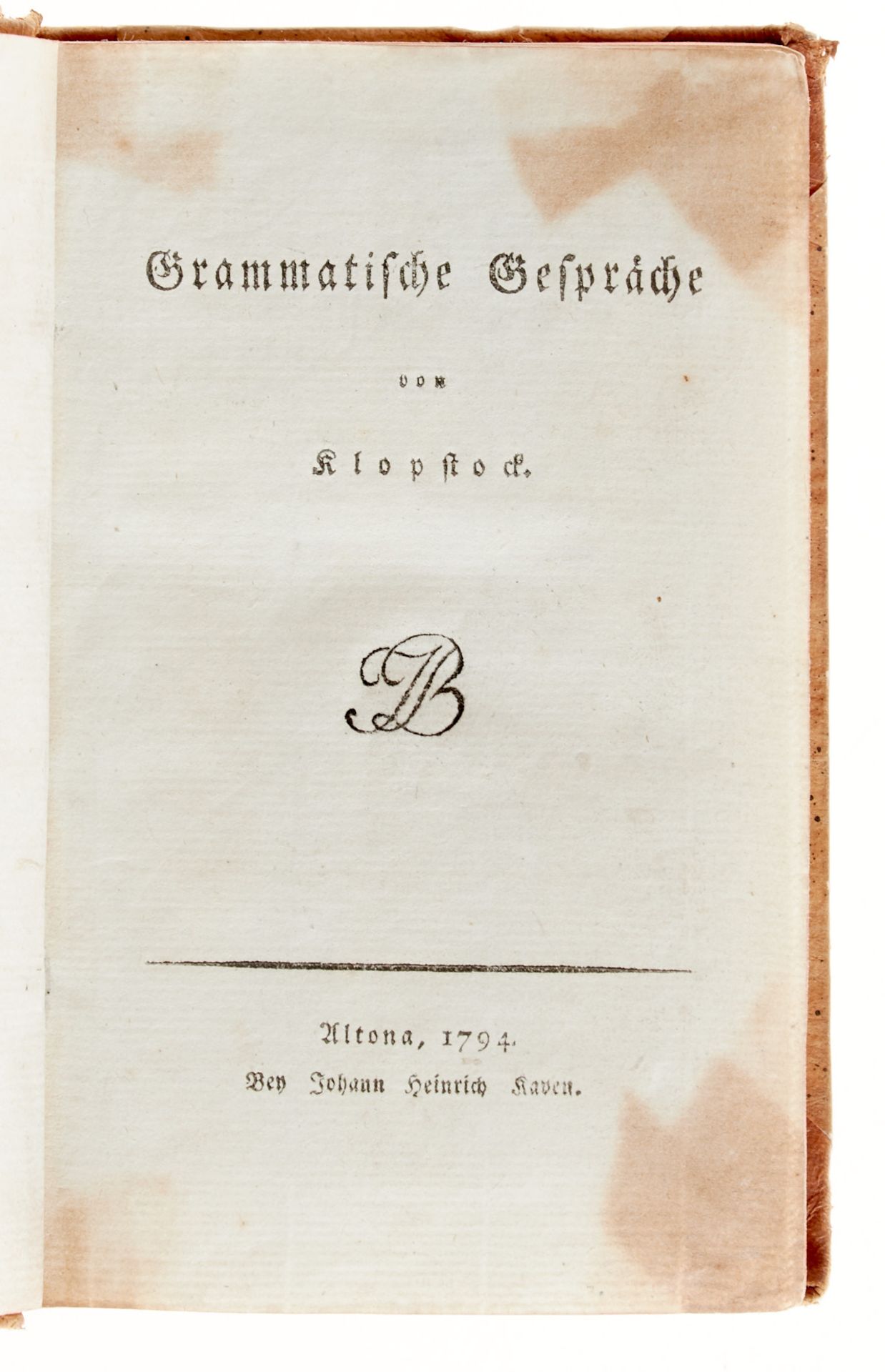 6 Bl. zu Beginn und am Ende etw. leimschattig, Titel mit Monogrammstempel (nicht bei Lugt), kaum - Image 2 of 2