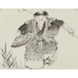 Ostasien - Japan - Sammlung - 5 Pinselstudien auf dünnem Japan.