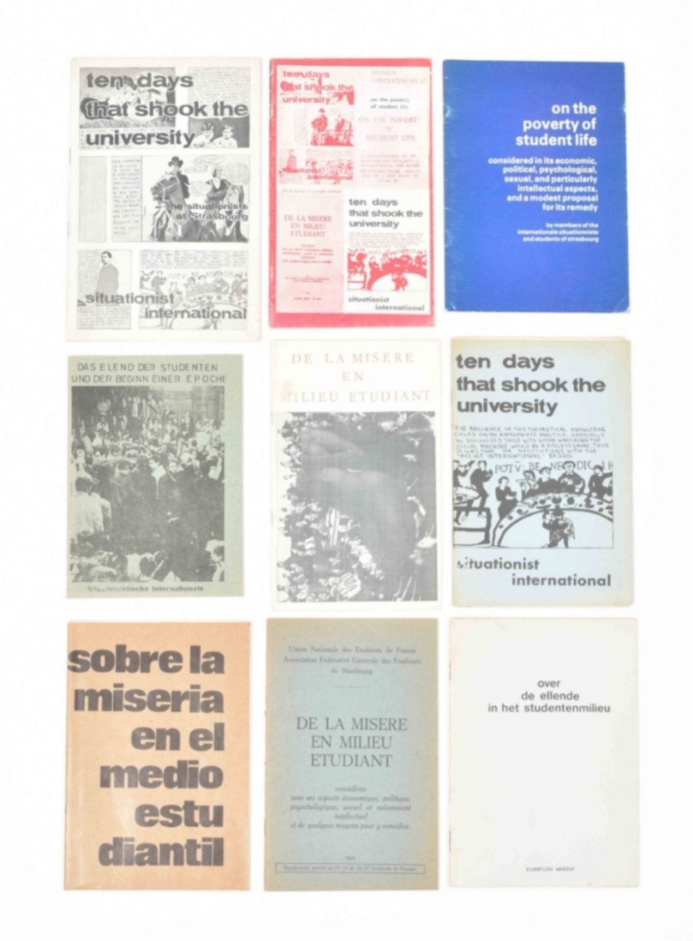 [Situationists] Various editions of De la Misere en Milieu Etudiant/
