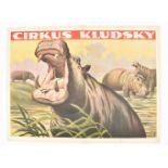 [Animal Dressage] [Hippos] Circus Kludsky. "Hippopotamus" Friedländer, Hamburg, 1922