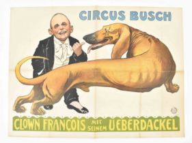 [Freakshow ] [Dwarfism] Clown Francois mit seinem Ueberdackel. Friedländer, Hamburg, 1911
