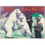 [Animal Dressage] Circus Hagenbeck. Polar bears and other bears in landscape. A. Friedländer, 1927