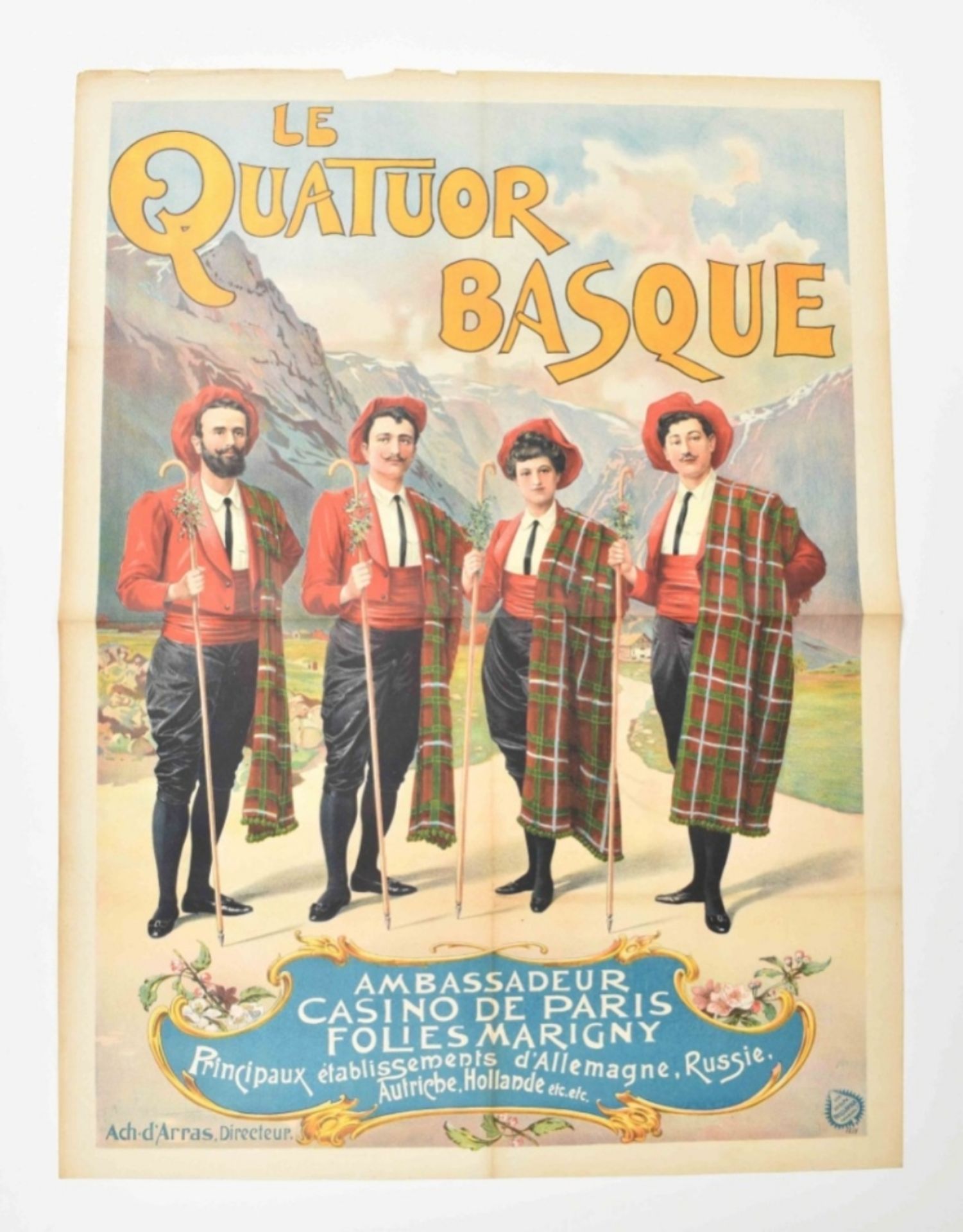 [Folklore] [Spain] Les quatuor Basque Ambassadeur Casino de Paris. Friedländer, Hamburg, 1901