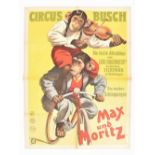 [Monkeys] Circus Busch/Carl Hagenbeck. Die beide Shimpansen Max und Moritz [..] Friedländer, 1911