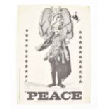 [Subculture] [Anti-Vietnam/War] William Weege (1935-2020) Poster Charlie Chaplin Peace