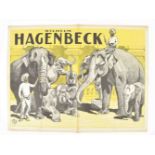 [Animal Dressage] Circus Hagenbeck. Dressage act of elephants. Friedländer, Hamburg, 1919