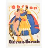[Entertainment] [Circus Busch] F.L. Sonns. Oberon Friedländer, Hamburg, 1919