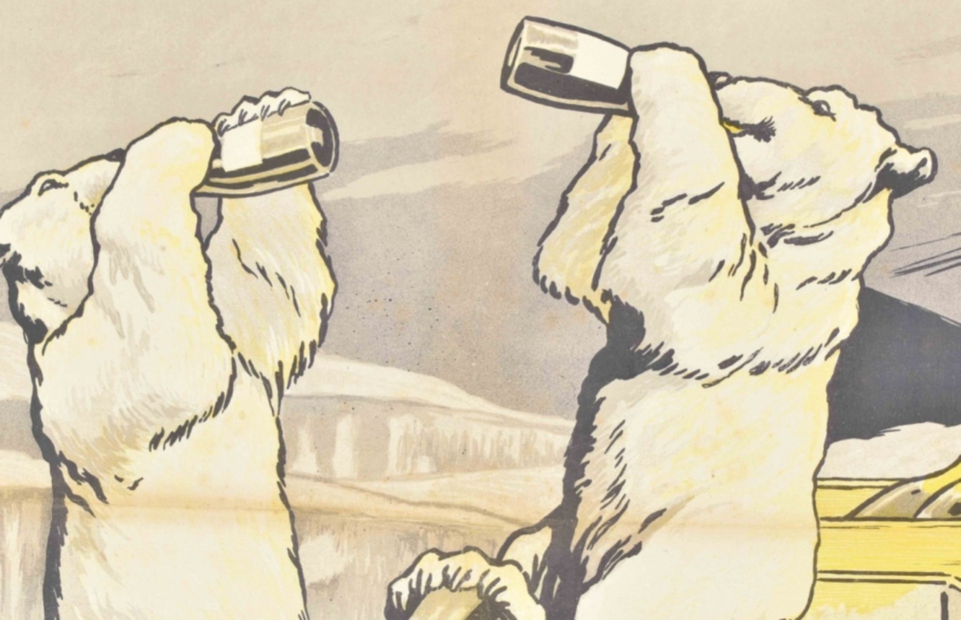 [Animal Dressage/Polar Bears] Circus Hagenbeck. Polar bears drinking alcohol. A. Friedländer, 1919 - Image 6 of 6