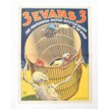 [Acrobatics] 3 Evans 3 The phenomenal motor-bicycle-racers in the world. Friedländer, Hamburg, 1924