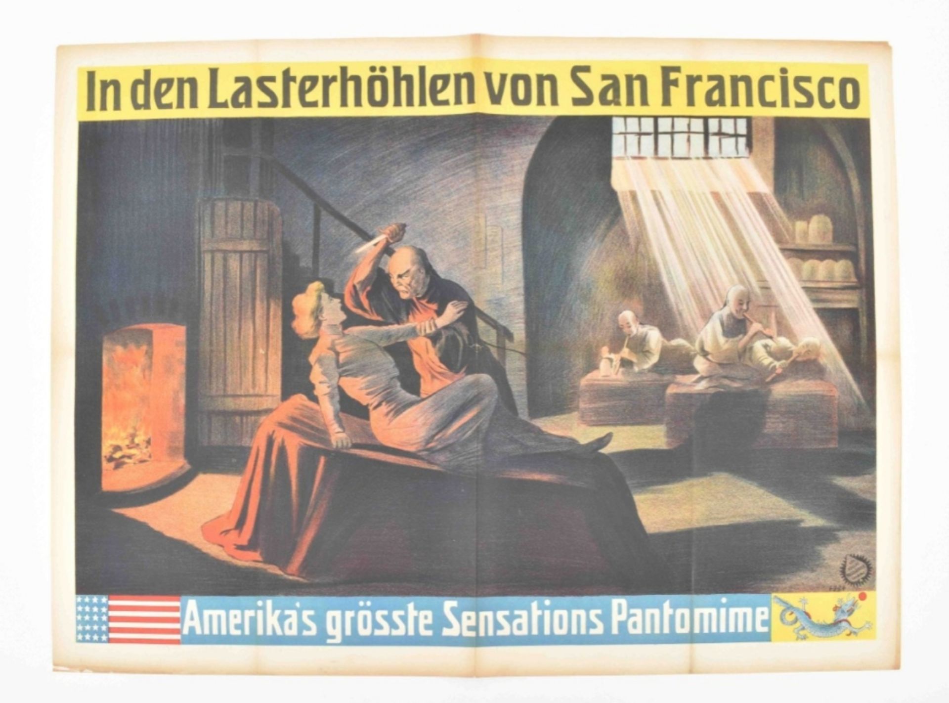 [Entertainment] [Opium] Portrayal of a Chinese opium den in urban San Franscico. Friedländer,  1909