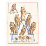 [Animal Dressage] [Lions] Circus Henry. "A pyramid of lions" Friedländer, Hamburg, 1913