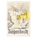 [Animal Dressage] Circus Hagenbeck. Polar bears drinking alcohol. A. Friedländer, Hamburg, 1919