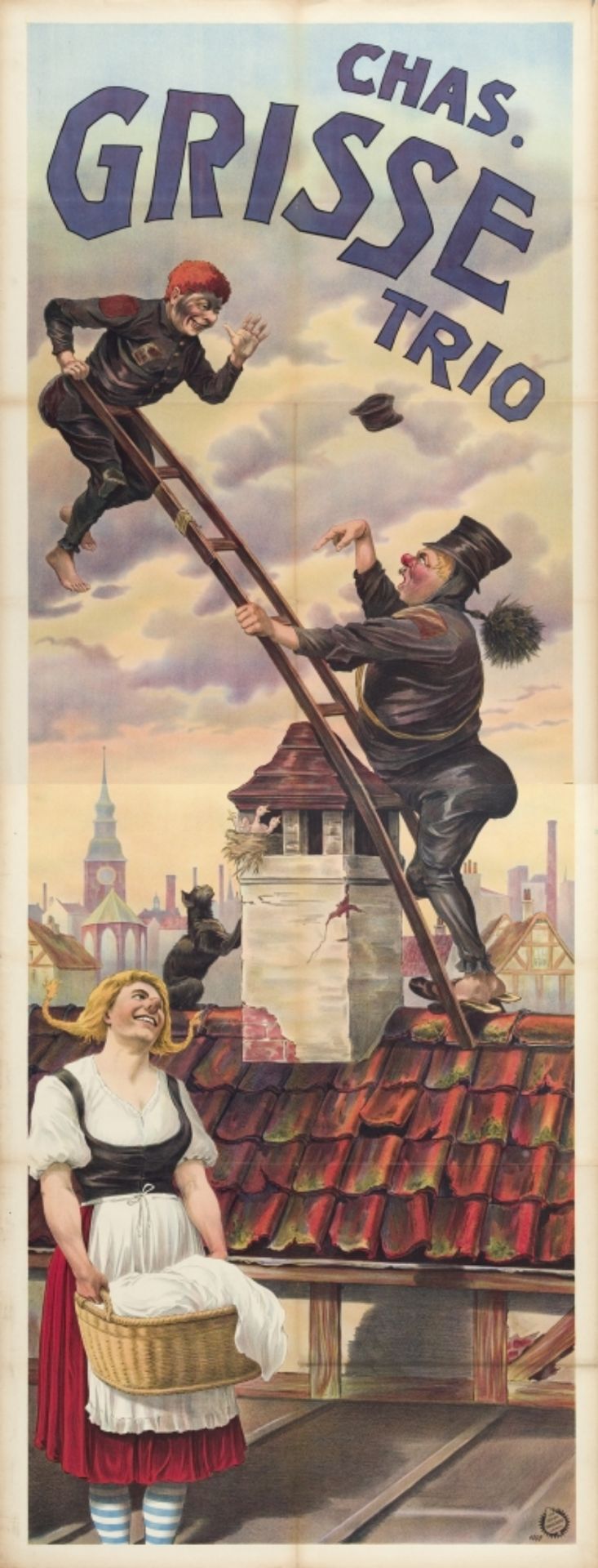 [Clowns] [Vaudeville. Chimney Sweepers. Acrobatics] Chas. Grisse trio Friedländer, Hamburg, 1907