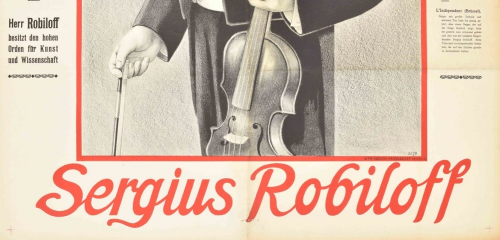[Entertainment] Russia's greatest violinist. Sergius Robiloff Friedländer, Hamburg, 1911 - Bild 2 aus 6