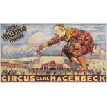 [Miscellaneous] Poster of the circus complex Circus Völkerschau Tierpark. Friedländer, Hamburg 1926