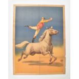 [Acrobatics] [Balance act. Horse] "Acrobat on horseback" Friedländer, Hamburg, 1908