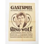[Entertainment] Gastspiel des beliebten Instrumental-Künstlers Arno Wolf [...]. Friedländer, 1919