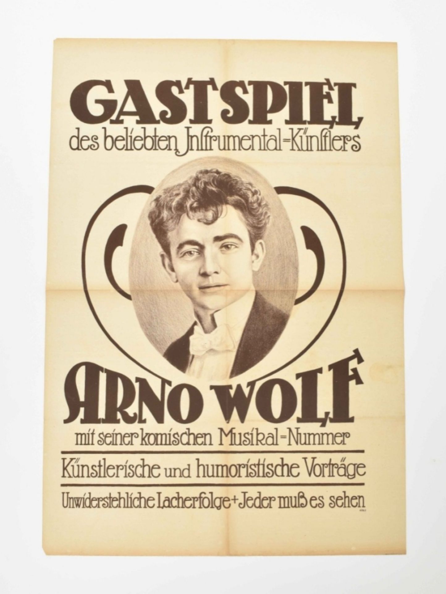 [Entertainment] Gastspiel des beliebten Instrumental-Künstlers Arno Wolf [...]. Friedländer,  1919