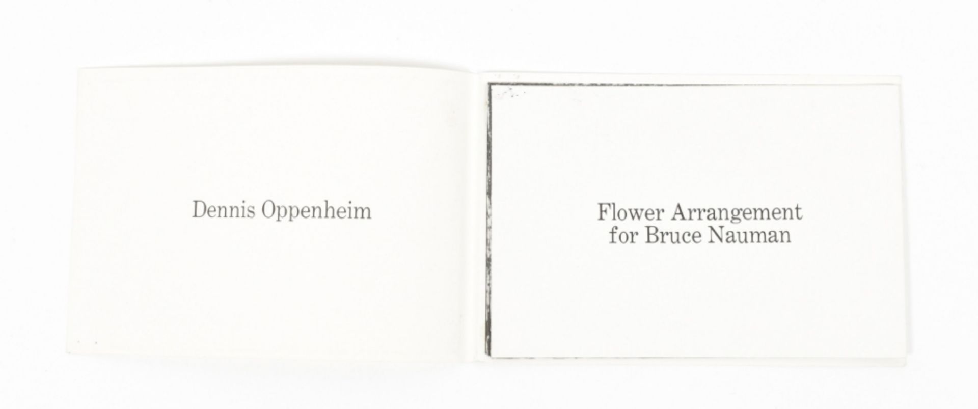 [s and 1970s] Dennis Oppenheim, Flower Arrangement for Bruce Nauman - Image 2 of 5