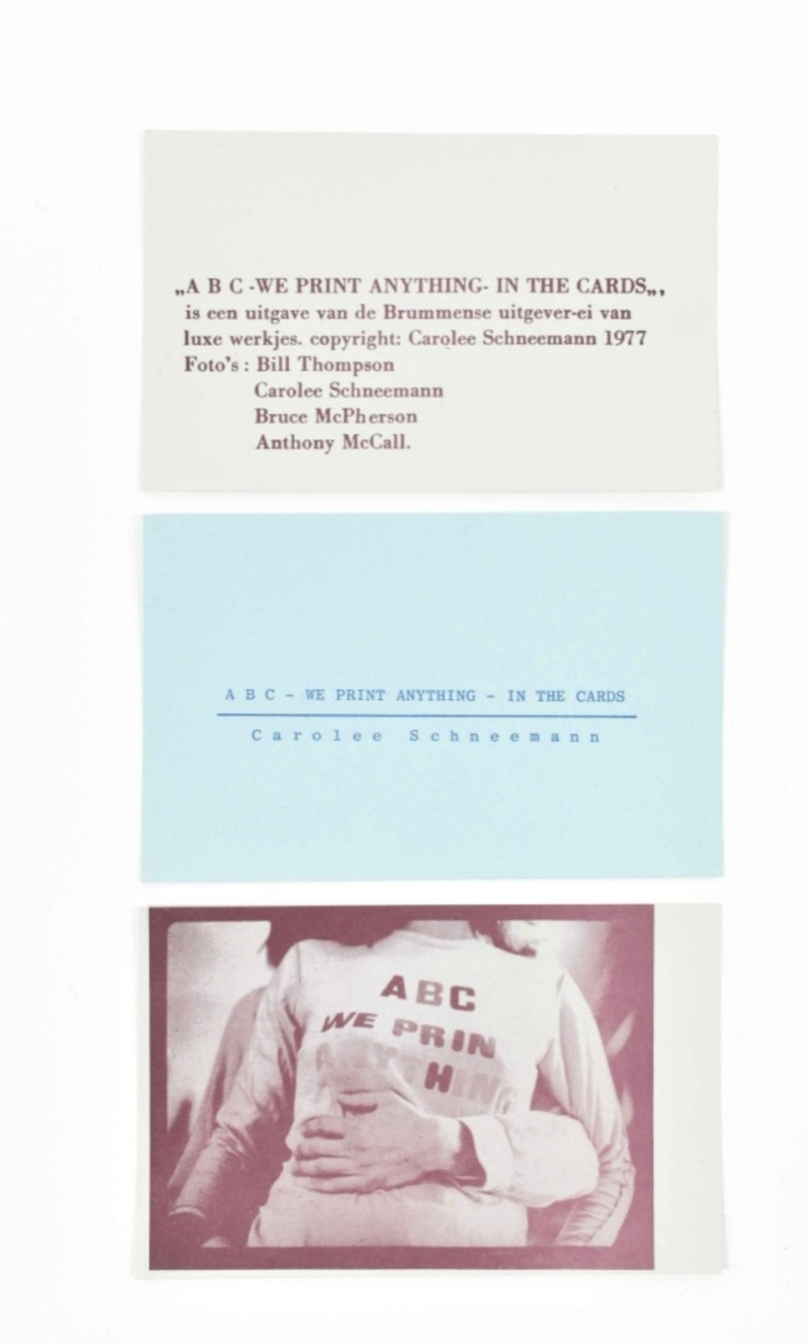 [Women Artists] Carolee Schneemann, ABC- We Print Anything - In The Cards - Image 2 of 9
