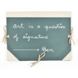 [Fluxus] Ben Vautier, La Signature. Art is a question of signature