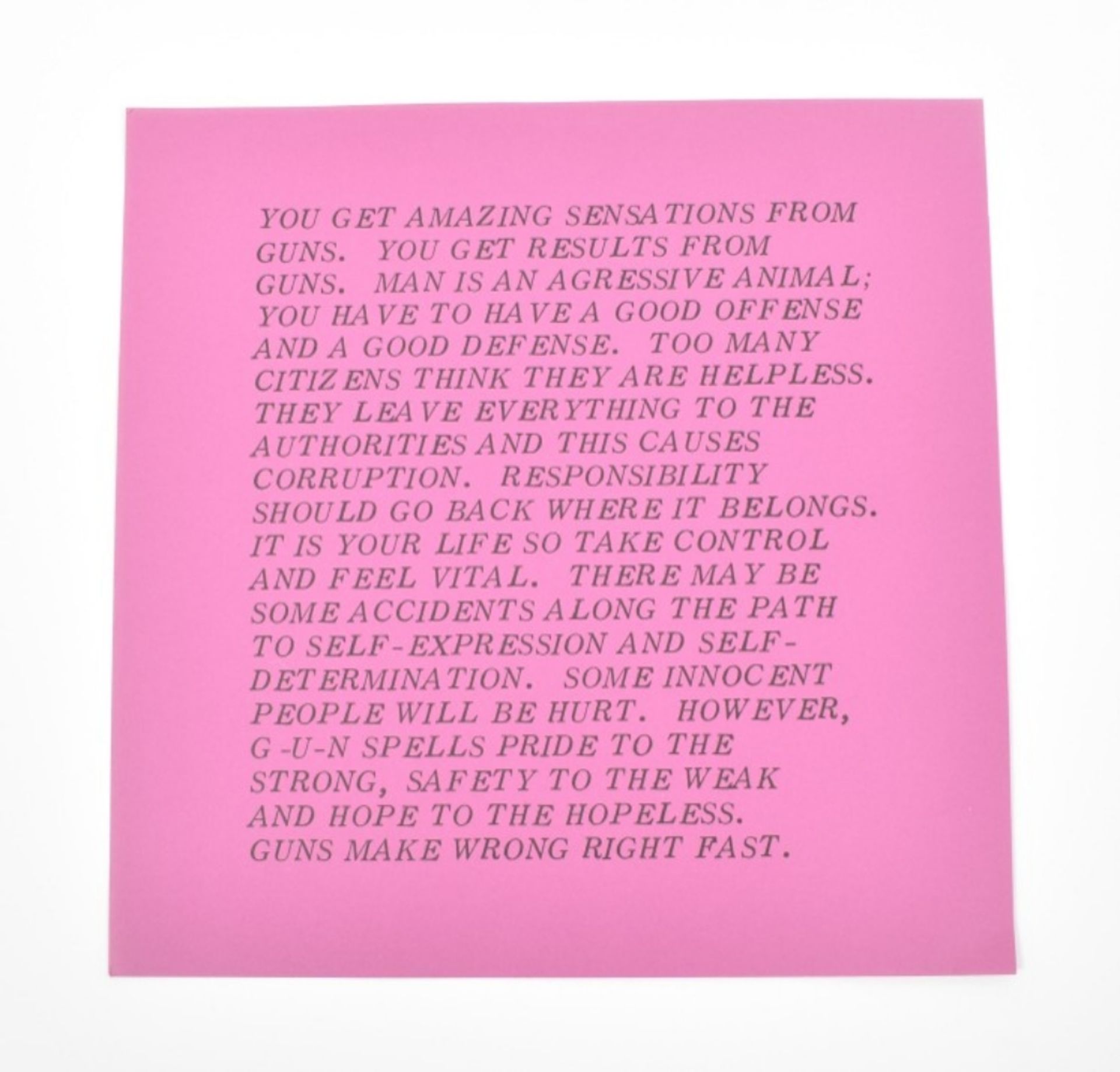 [Women Artists] Jenny Holzer, Inflammatory Essays - Image 6 of 7