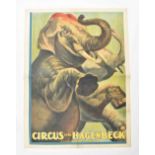 [Animal Dressage/Elephants] Circus Hagenbeck. "Two prancing elephants" Friedländer, Hamburg, 1923